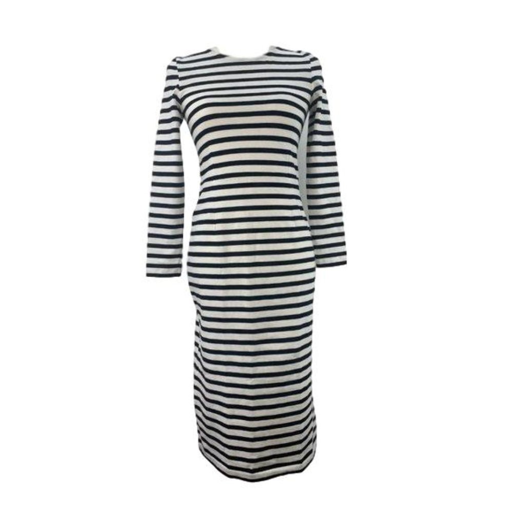J Crew Stripe Long Sleeve Cotton Dress Size 0